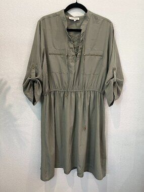 Speed Control new York Shirt Dress 1X Green